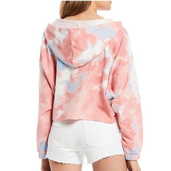 Frayed Jeans Amber Tie-Dye Cropped Hoodie - Picture 2 of 9